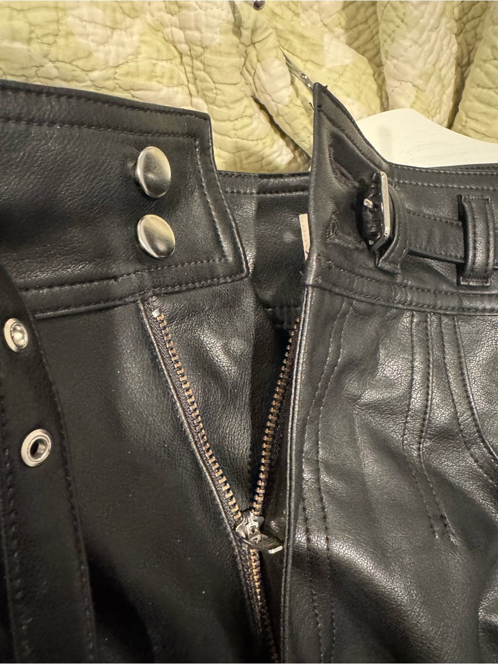 Pilcro Black Faux Leather Maxi Skirt with Belted Waist - Picture 9 of 12